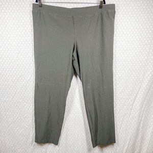 Eileen Fisher Green High Rise Pull On Ponte Pants